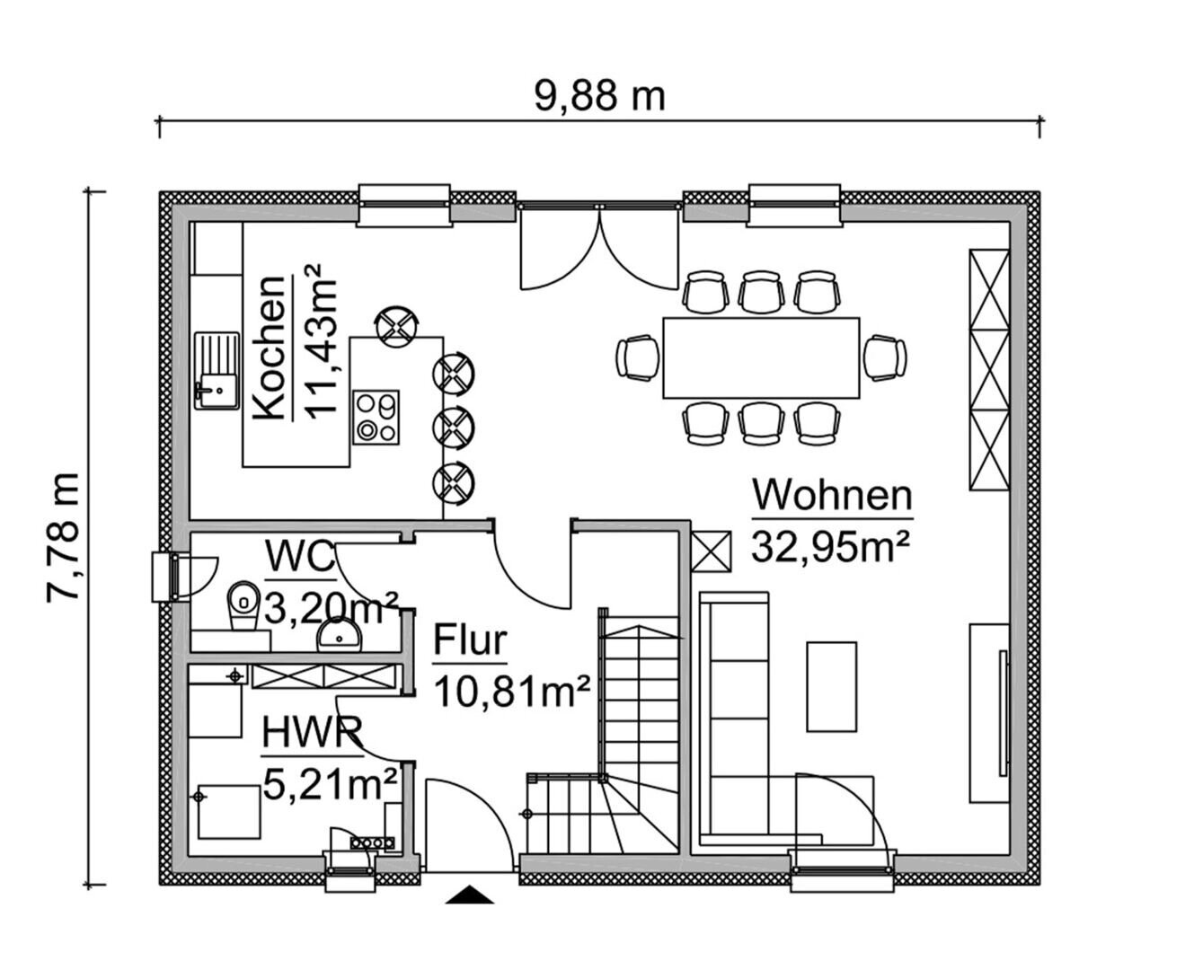 Bauvorschlag ScanHaus122 Var. 3A - Grundriss EG