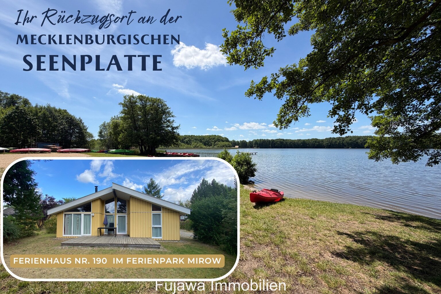 Ebenerdiges Ferienhaus im Ferienpark Mirow – Ihr Rückzugsort für 199.900 € Käuferprovisionsfrei Ebenerdiges Ferienhaus im Ferienpark Mirow – Ihr Rückzugsort für 199.900 € Käuferprovisionsfrei